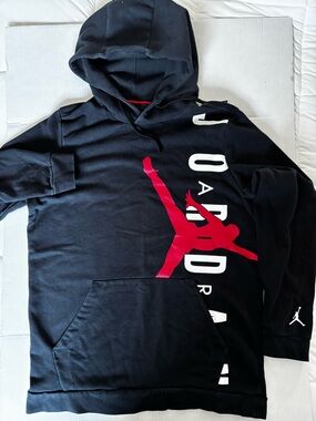 Jordan Black Hoodie with Red Jumpman size large